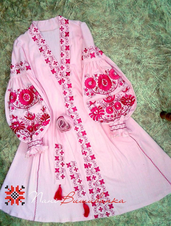 Платье в стиле бохо розовый Дерево жизни _  059