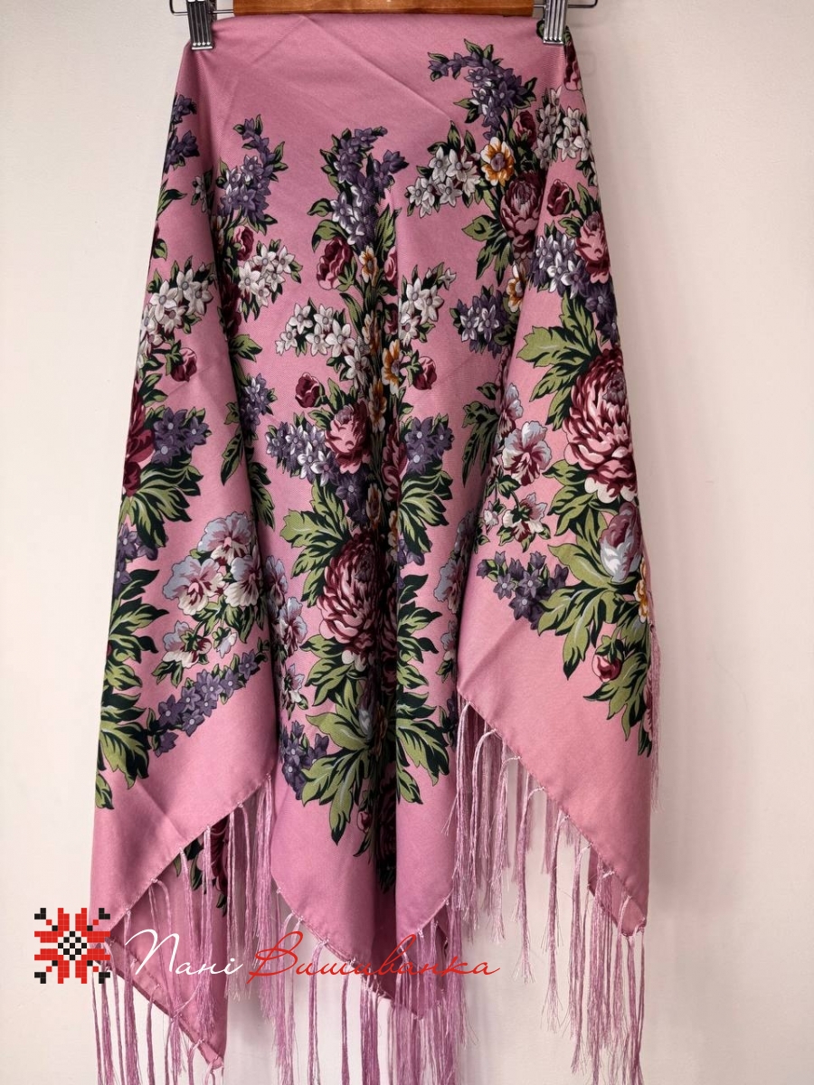 Хустка Півонії вовняна рожева