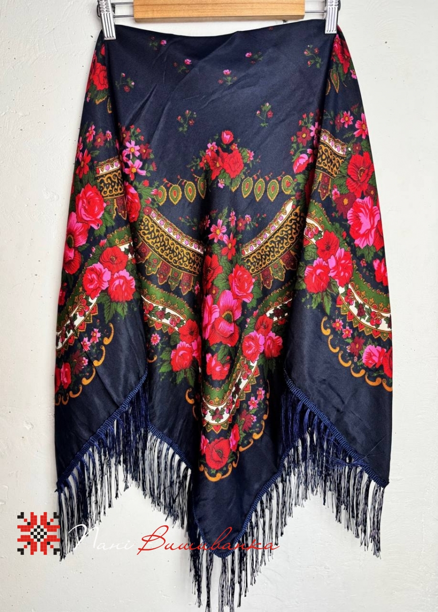 Хустка українська темно-синя 