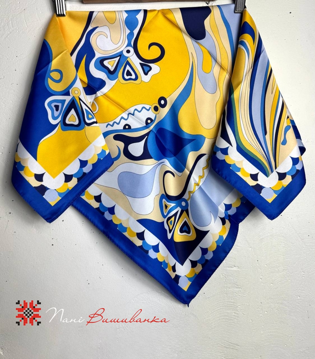 Хустка українська патріотична, шовк штучний