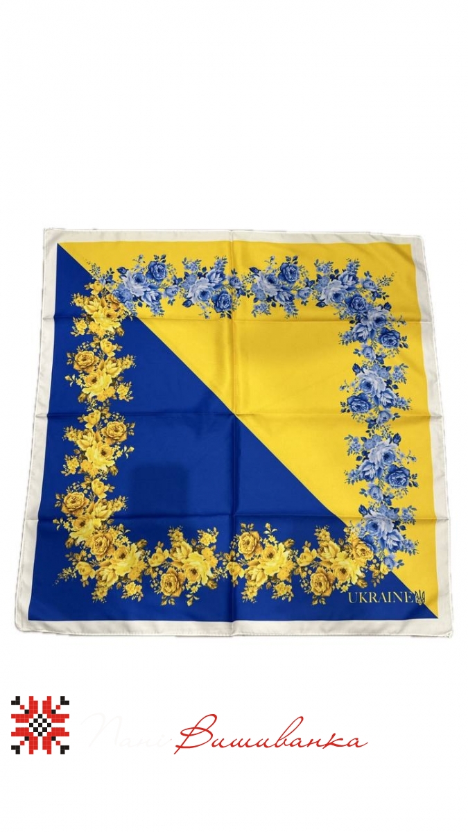 Хустка українська патріотична, шовк штучний