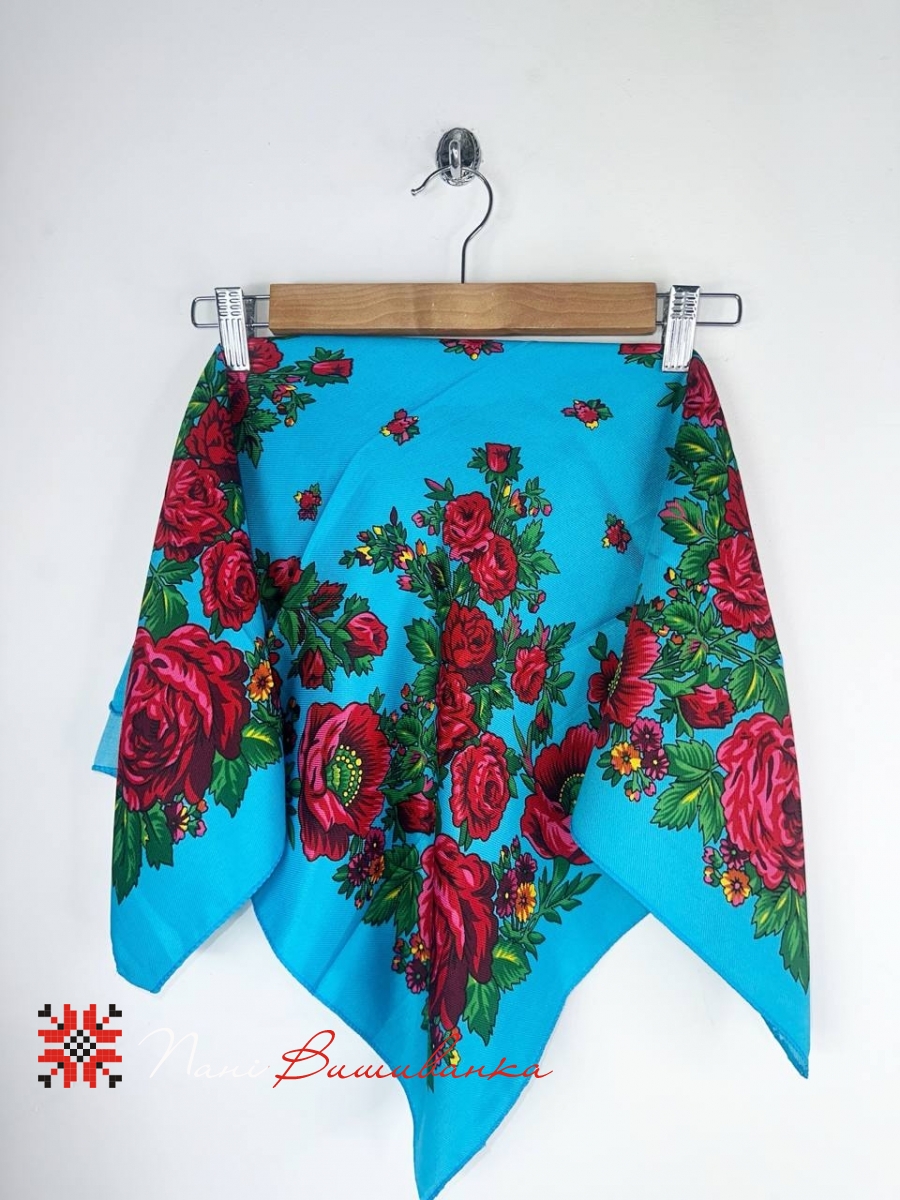 Хустка українська мала бірюза