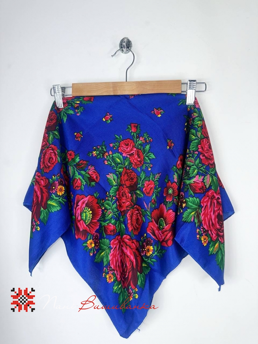 Хустка українська мала синя