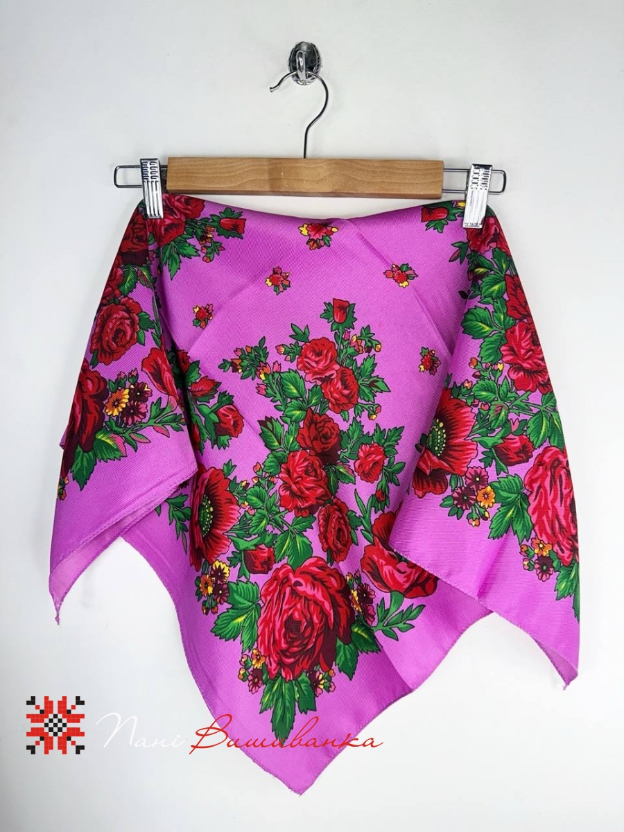 Хустка українська мала рожева